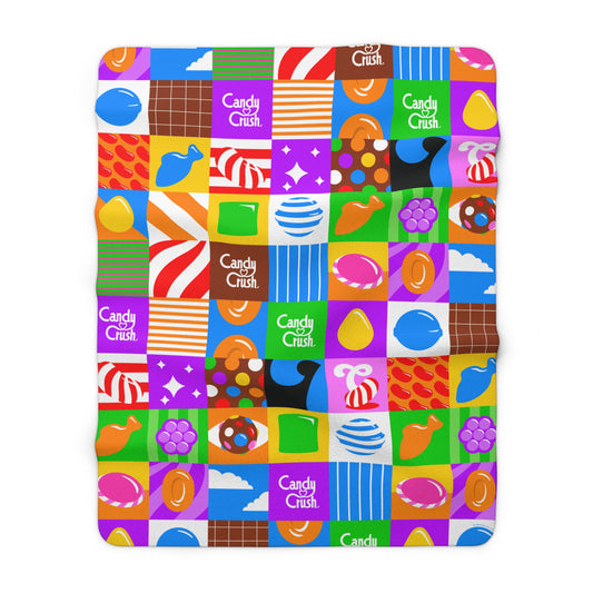 Candy Crush Pop Grid Sherpa Fleece Blanket