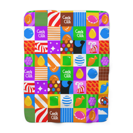 Candy Crush Pop Grid Sherpa Fleece Blanket