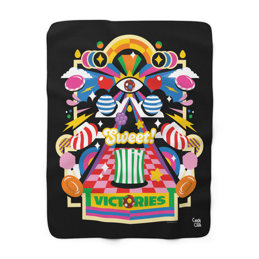 Candy Crush Sweet Victories Sherpa Blanket