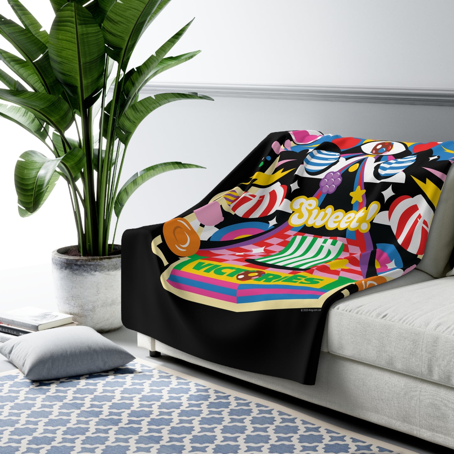 Candy Crush Sweet Victories Sherpa Blanket